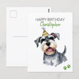 Schnauzer Hund Personlig Grattis på födelsedagen Vykort