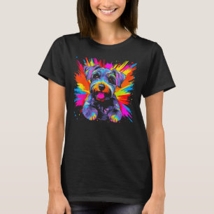 Schnauzer Hund Pop Art T Shirt