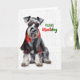 Schnauzer Hund Roliga Loppor Navidog Jul Helgkort