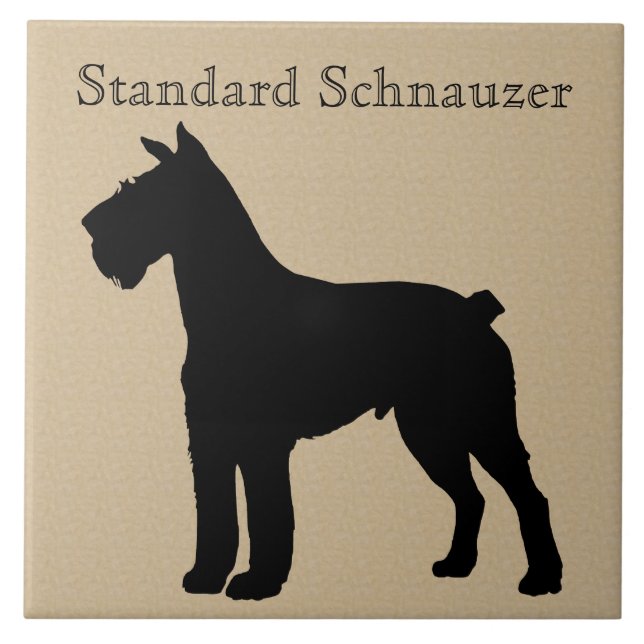 Schnauzer Hund Silhouette Kakelplatta (Framsidan)