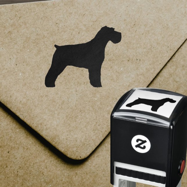Schnauzer Hund Silhouette med Natural Floppy Öron Självfärgande Stämpel (Skapare uppladdad)