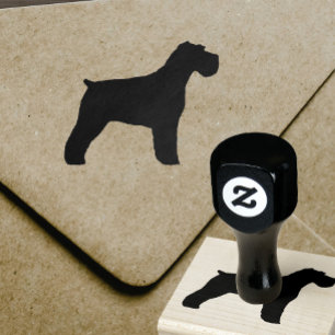 Schnauzer Hund Silhouette med Natural Floppy Öron Stämpel