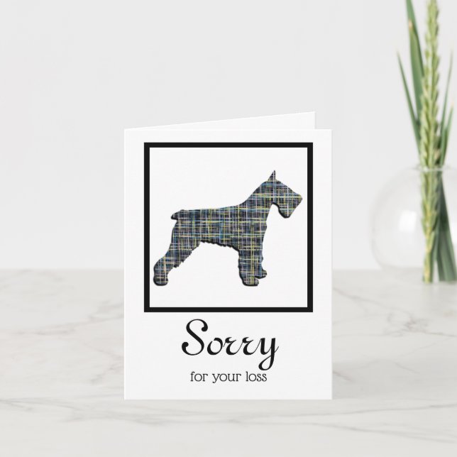Schnauzer Hund Silhouette Pet Sympathy Card Kort (Framsida)