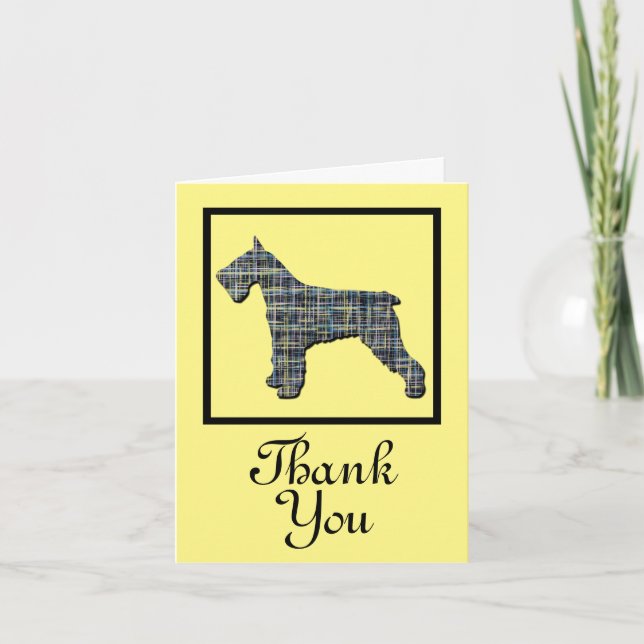 Schnauzer Hund Silhouette Tack Greeting Card Kort (Framsida)