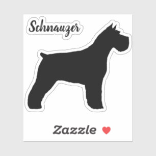 Schnauzer Hund Silhouette Vinyl Sticker Klistermärken