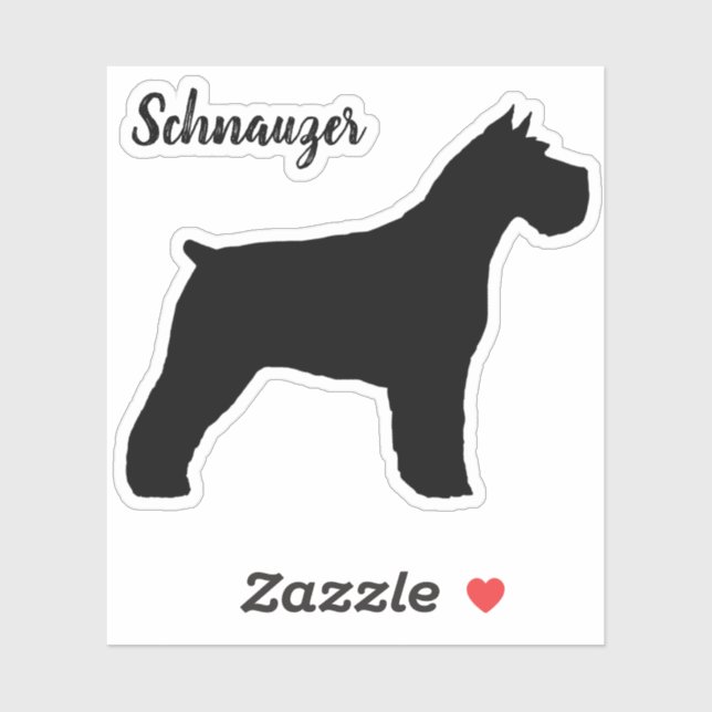 Schnauzer Hund Silhouette Vinyl Sticker Klistermärken (Ark)