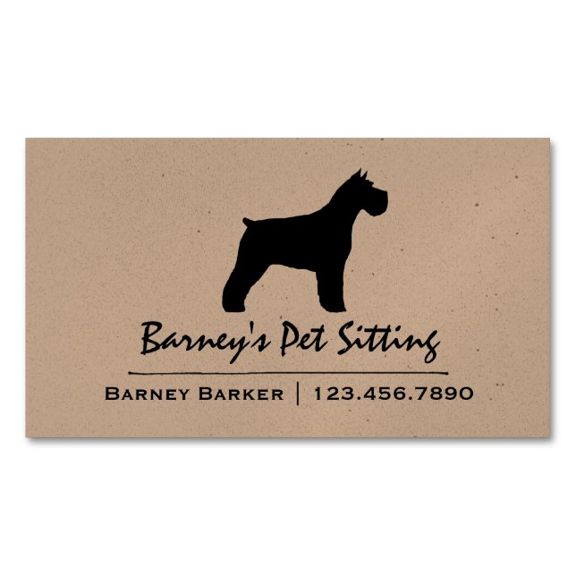 Schnauzer Hund Silhouette Visitkortmagnet (Framsida)