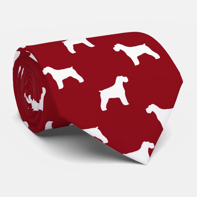 Schnauzer Hund Silhouettes Mönster Red and White Slips (Rullad)