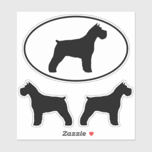 Schnauzer Hund Silhouettes Vinyl Sticker Set Klistermärken