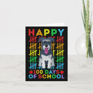 Schnauzer Hund Student Lycklig 100 skoldagar Kort
