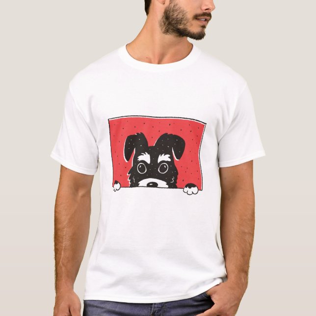 Schnauzer Hund T Shirt (Framsida)