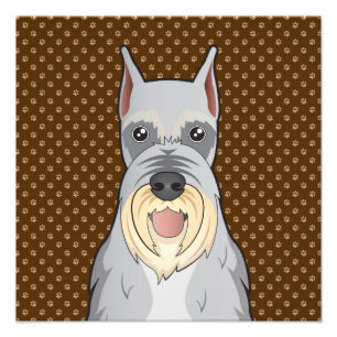 Schnauzer Hund Tecknad Tassar Fototryck