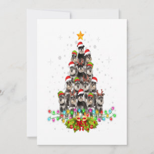 Schnauzer Hund Träd Jul Tröja Xmas Husdjur Julkort