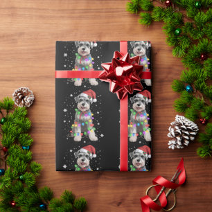 Schnauzer Hund Träd Jul Xmas Husdjur Djur Hund  Presentpapper