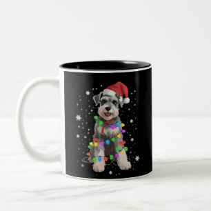 Schnauzer Hund Träd Jul Xmas Husdjur Djur Hund Två-Tonad Mugg