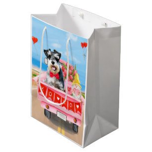 Schnauzer Hund Valentine Day Lastbil Hearts