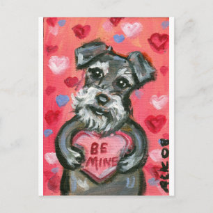 Schnauzer hund Valentine Helg Vykort
