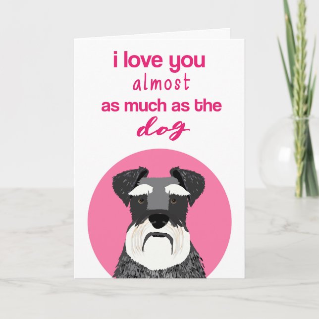 Schnauzer Hund Valentines dagskort Helgkort (Framsida)