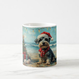 Schnauzer Hund Vintage Beach Kaffemugg