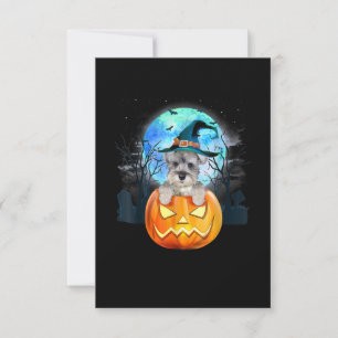 Schnauzer Hund Witch Hat Halloween Pumpkin Gift OSA Kort