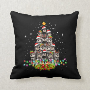 Schnauzer Hundar Träd jul Sötare Julafton Pet Kudde