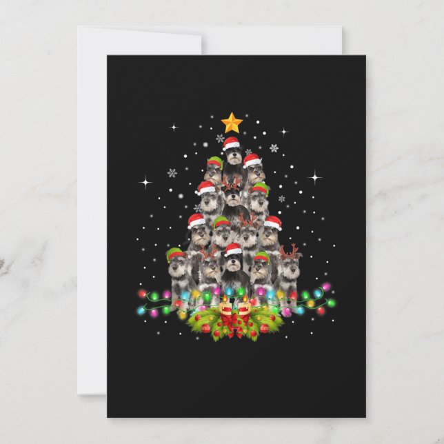 Schnauzer Hundar Träd jul Sötare Julafton Pet Meddelande (Framsida)