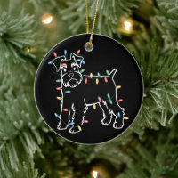 Schnauzer Hundar Träd Jul Xmas Husdjur Djur Hund 