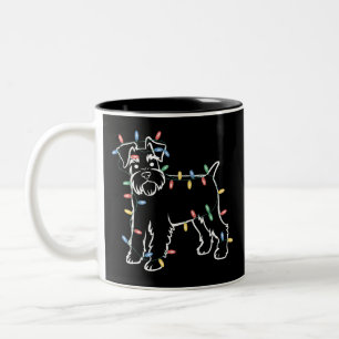 Schnauzer Hundar Träd Jul Xmas Husdjur Djur Hund  Två-Tonad Mugg