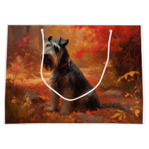 Schnauzer i Höst löv Fall Inspire