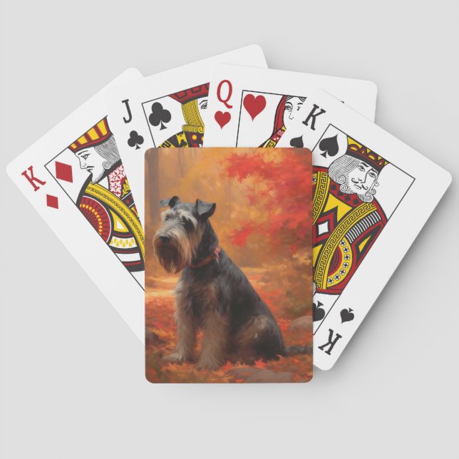 Schnauzer i Höst löv Fall Inspire Casinokort (Baksidan)