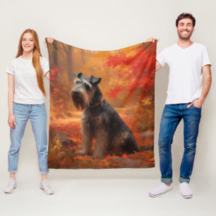 Schnauzer i Höst löv Fall Inspire Fleecefilt