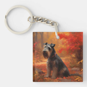 Schnauzer i höstlöv Fall Inspirera