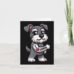 Schnauzer I Kärlek Grandma Rolig hund Tattoo Kort