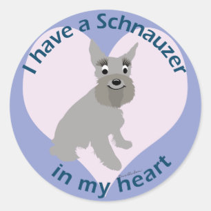 Schnauzer i mitt hjärta runt klistermärke