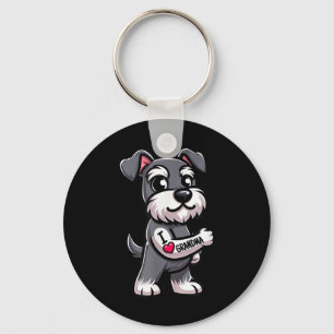 Schnauzer jag älskar mormor rolig hund tatuering nyckelring