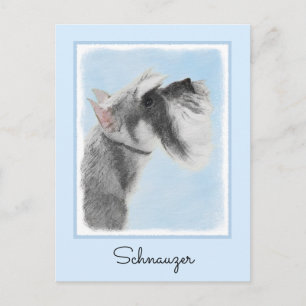 Schnauzer (jätte, standard) målning - hundkonst vykort