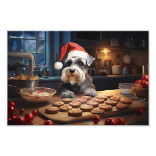 Schnauzer jul Cookies Festive Helgdag Fototryck