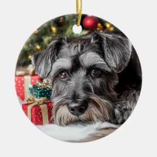 Schnauzer-jul Julgransprydnad Keramik