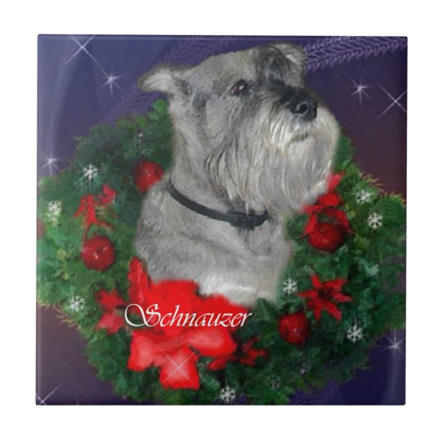 Schnauzer-jul Kakelplatta (Framsidan)