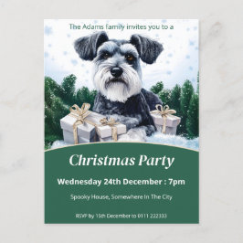 Schnauzer-jul Party Inbjudan Vykort