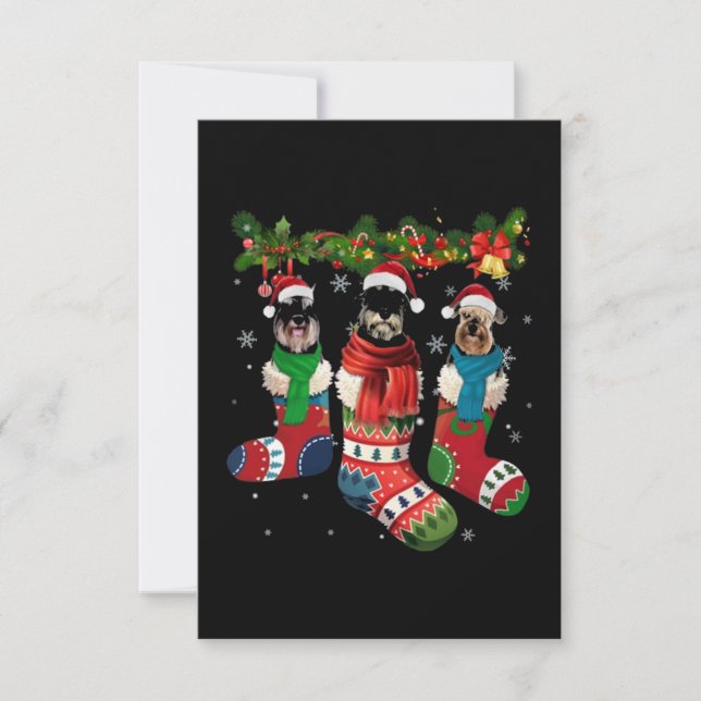 Schnauzer jul Sock Kort (Framsida)