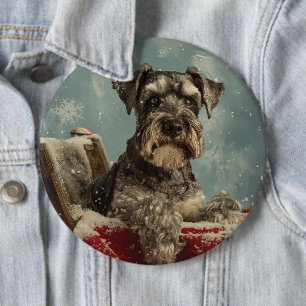 Schnauzer Julfirande Hund Knapp
