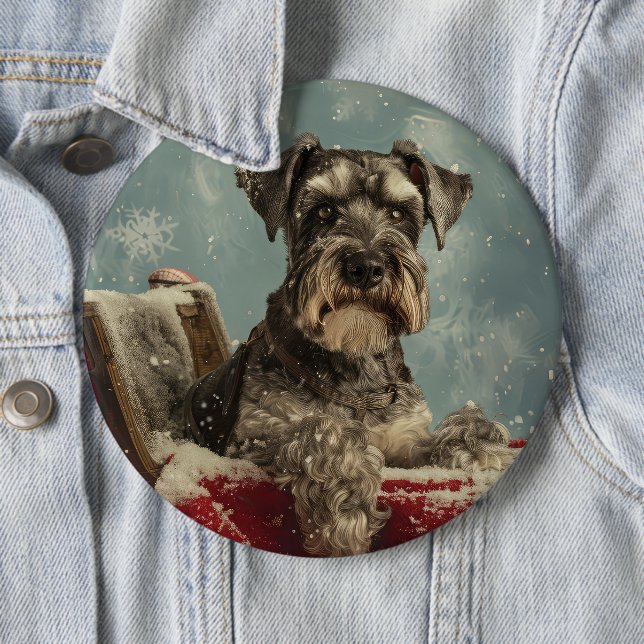 Schnauzer Julfirande Hund Knapp (In Situ)
