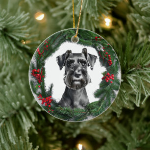 Schnauzer-julfransens prydnad julgransprydnad keramik