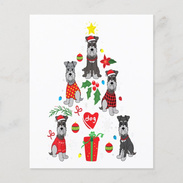 Schnauzer Julgran Ornament Funny Pet Hund Flygblad (Framsidan)