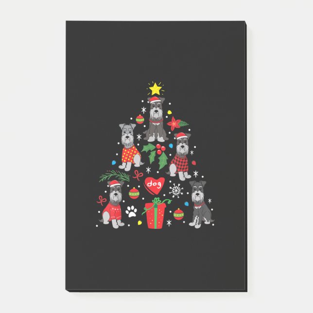 Schnauzer Julgran Ornament Funny Pet Hund Post-it Block (Framsida)