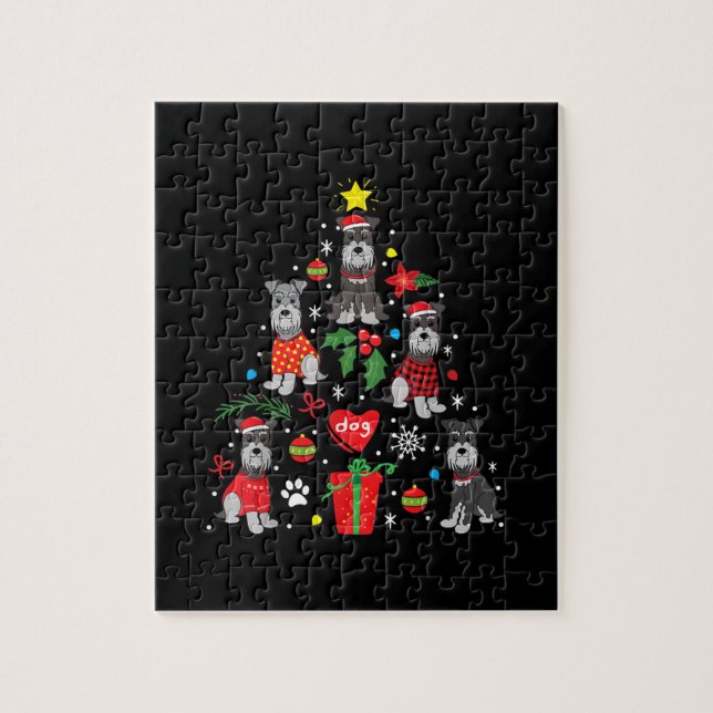 Schnauzer Julgran Ornament Funny Pet Hund Pussel (Vertikal)