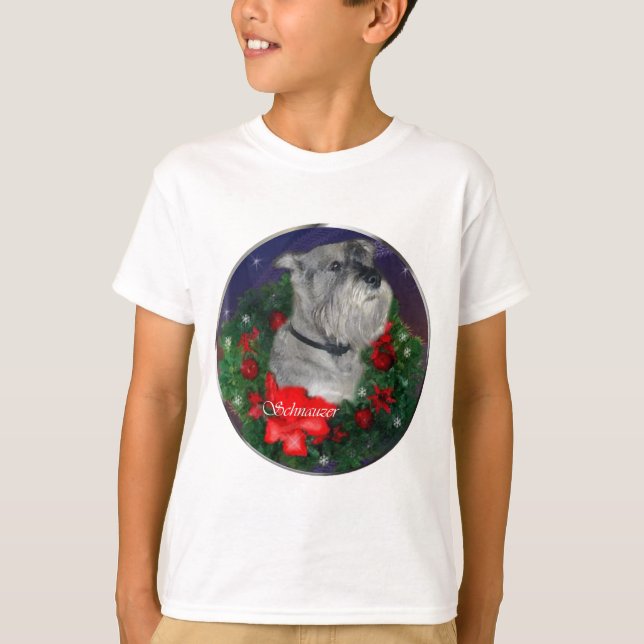 Schnauzer-julklappar T-shirt (Framsida)