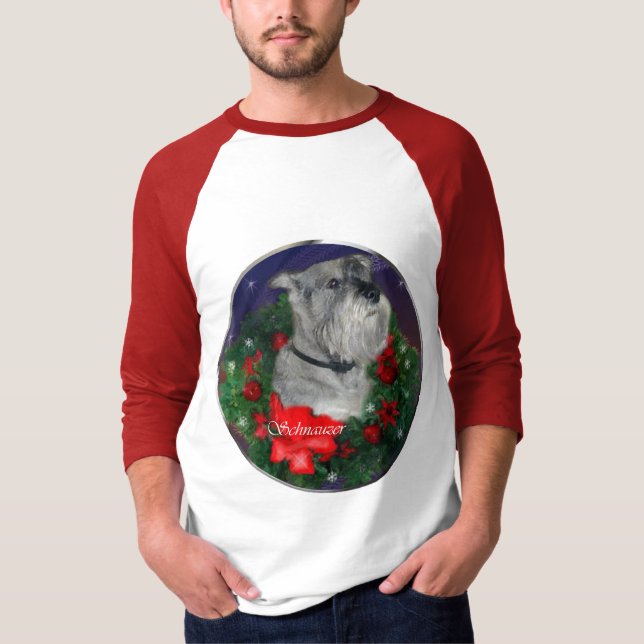 Schnauzer-julklappar Tee Shirt (Framsida)
