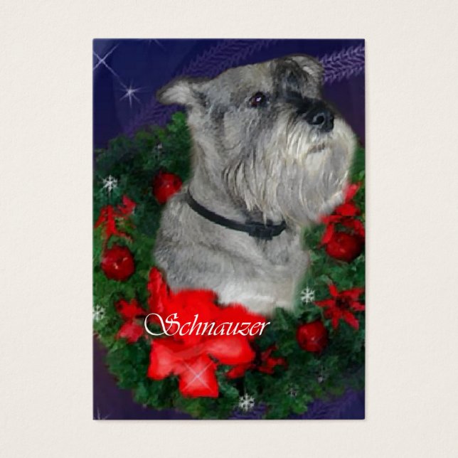 Schnauzer-julklappar Visitkort (Framsidan)